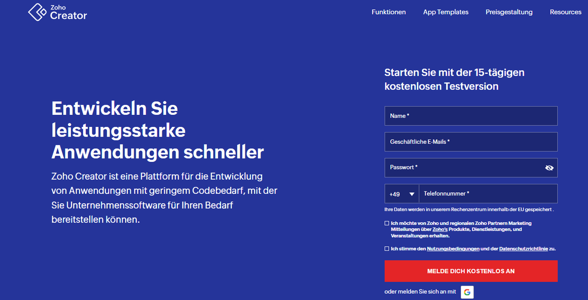 Zoho Creator No-Code-Tool