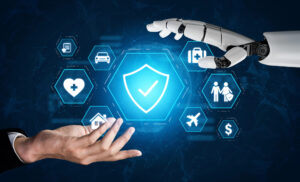 Darstellung der künstlichen Intelligenz als Hand in Verbindung mit Kundenkommunikation
